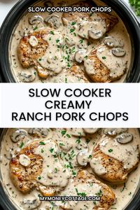 Indulge in the ultimate comfort food with these Slow Cooker Creamy Ranch Pork Chops! Tender, flavorful pork chops cooked to perfection in a creamy ranch sauce make for an easy and delicious dinner. Perfect for busy weeknights or a cozy weekend meal, this recipe is sure to become a family favorite. Pin now and save this irresistible dish for later! #SlowCooker #PorkChops #CreamyRanch #EasyRecipes #ComfortFood #DinnerIdeas #SlowCookerPorkChops #SlowCookerPorkChopRecipe #CrockpotPorkChops #RanchPorkChops #WeeknightDinners