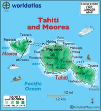 Map of Tahiti and Moorea