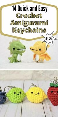 This round up for the 14 best free amigurumi crochet keychain patterns is perfect for beginners. They are small, easy, and cute ideas anyone will love. Whether you love mini animals or mini food as keychains, you will find a mix of everything in this roundup.