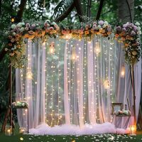 Make your wedding reception shine with our Tulle Backdrop Curtain and twinkling lights. It's the ultimate DIY decor solution! ✨ #WeddingDecorInspiration