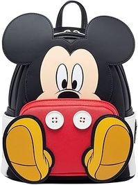 Get your ears on with the big cheese! The 707 Street Exclusive - Loungefly Disney Mickey Mouse Cosplay Mini Backpack features a replica of this world-renowned character. This faux leather Loungefly mini backpack features a large applique head, big yellow shoes, white buttons over the red front pocket and white gloves as the side pockets! On the back you'll find an encore appearance from the mouse with a hanging tail to really bring this bag to life! Inside, you'll find a red and yellow checkered interior lining filled with Mickey Mouse too. Whether you're taking a trip down to Toontown or need a buddy on your cartoon-ish adventures - there's no one better to have than Mickey!  #disney #mickeymouse #loungeflybackpack