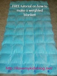 A true step by step DIY tutorial on how to make a weighted blanket for your child with autism, ADHD, SPD. I'm sure can be adapted for lap pads, etc for Alzheimer's and mental illness also.