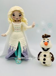 PDF CROCHET PATTERN Ice Queen Doll // Snowman Crochet // | Etsy