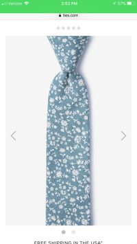 Groomsmen dusty blue floral tie