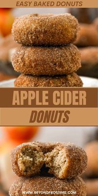 These baked apple cider donuts are filled with fall spices and coated in crunchy cinnamon sugar. Homemade donuts are the ultimate fall treat!