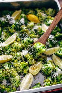 Parmesan Roasted Broccoli with Lemon. This is a delicious and healthy side dish recipe, perfect for any meal! The flavor combo of the Parmesan Broccoli with lemon and garlic is just perfect. This side dish goes with anything, from steak to chicken to fish.