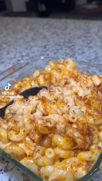 1/2 lb cavatappi pasta 3 top butter, divided 1 cup heavy cream 1/2 tosp sour cream 1 tosp flour 1/2 block sharp cheddar, gouda, and colby & monterey Jack cheese shredded 1/2 cup of toasted Italian bread crumbs 1 tsp garlic powder 1/4 tsp paprika 1/2 tsp pepper 1/2 tsp parsley *Cook on 350 for about 10 minutes* *Double ingredients if making a whole pan*