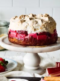 Strawberry Rhubarb Cardamom Louise Cake | The Lemon Apron