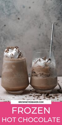 Frozen hot chocolate is an easy way to get your hot chocolate fix during the warm summer months. Only 5 ingredients and 15 minutes to make this delicious slushy-style drink that is an amazing copycat of the famous Serendipity recipe!