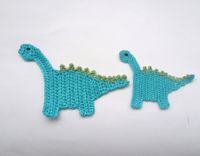 Applique Big And Small Dinosaur Crochet 2pcs - Supplies for baby clothing or Nursery. $6.00, via Etsy.