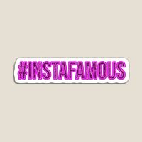 #instafamous pink glitter hashtag design magnet. Great social media gifts for #instagram lovers and influencer. Funny, cool and cute trendy and girly internet style accessories.