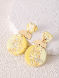 Yellow  Collar  Polymer Clay  Drop Earrings Embellished   Women's Fashion Jewelry