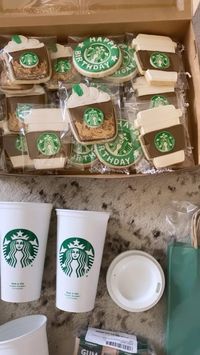 Difficulty: Easy     Starbucks Cups   • Starbucks Gum  • Starbucks Custom Cookies.   • See how at acupfullofsass.com