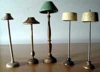 1930s to 1940s doll house floor lamps.