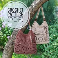 Beige crochet  bag pattern for women Crochet  summer handbag - Inspire Uplift