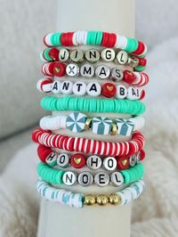 Beautiful set of 10 assorted Christmas bracelets.