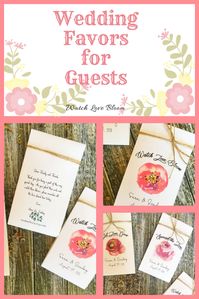 Wildflower Seed Packets with Personalized Envelope for Wedding Favors. Cute Idea for Wedding Favors. #ad #wildflowers #weddingfavors #wedding #personalized #customfavors