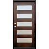 Greatview Doors 36-in x 80-in x 4-9/16-in Wood Full Lite Right-Hand Inswing Mahogany Stained Prehung Front Door Solid Core Lowes.com