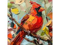 ✔️ Artwork To Order 👀 Red Cardinal Painting On Canvas Cardinal Bird Impasto Original Fine Canvas Art Christmas Gifts by PaintingGiftsArt  If you admire the style of this painting but seek a customized piece, whether in size or motif, feel free to contact me. 🌈 Dimensions: 10 x 10 inches Enhance your space with this charming 10 x 10-inch oil painting. Its versatile size makes it an ideal addition to various décor styles and room settings. 🌈 Materials: Oil paints, stretched canvas, brushes, palette knife Crafted with high-quality oil paints on a premium stretched canvas, this artwork showcases the artist's dedication to detail and technique. The use of both brushes and a palette knife creates striking depth and texture, adding a dynamic visual quality to the piece. 🌈 Shipping: Secure and