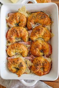 Baked Ham and Cheese Croissants - breakfast #breakfast