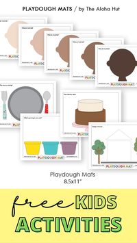 Free printable playdough mats are a great guided play activity for young kids, toddlers, preschoolers, and more. Let kids be creative with mixed media art: playdough, clay, puffy paint, pom poms, and other craft supplies. This is a fun and easy montessori activity with lots of open ended play depending on the art supplies you want to use. Print the free printable playdough mats and kids art activity mats, laminate to use again and again, and let the kids have fun creating simple art with mats!