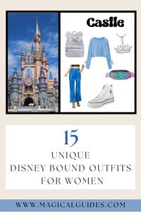 Find 15 unique Disney Bound outfits for women including this Cinderella Castle outfit for Magic Kingdom.