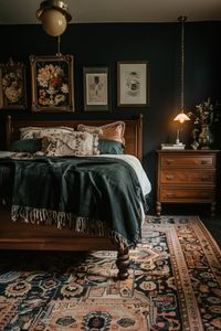 Eclectic Elegance Showcasing the Fusion of Styles in Moody Bedrooms - Quiet Minimal