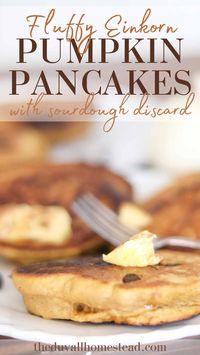 Fluffy Einkorn Pumpkin Pancakes with Sourdough Discard