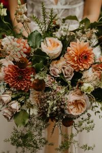 Peach, burnt orange, dusty rose; these are marvelous colors for a unique and inviting autumn wedding. Flowers for a Fall wedding bouquet. Flowers for an October or November wedding in New Jersey or New York. Follow for more wedding inspiration! | NJ Wedding Florist, A Petal to Peddle | Always bespoke. Never Basic.