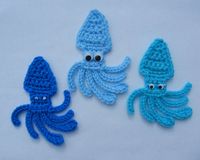 20 Cute Ocean and Sea creatures crochet applique free pattern - jennyandteddy