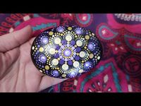 (37) PURPLE & YELLOW EGG Rock | How To Paint Dot Mandalas | Lydia May - YouTube