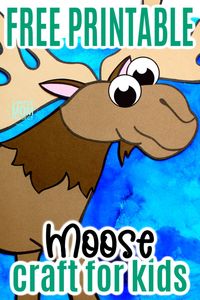 Cut and Paste Moose Craft for Kids with Free Template