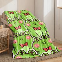 Frogtastic Flannel: A Cozy Cartoon Frog Throw Blanket for Kids and Adu