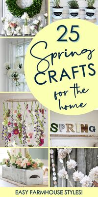 If you're looking to decorate home for spring & love farmhouse style, check out these amazing DIY home decor projects! You'll love these crafts that hit all the farmhouse styles - modern, rustic, boho... Come try some easy spring decor crafts and DIYs!