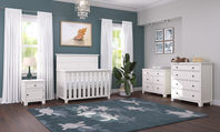 The Rockport Nursery Collection combines timeless coastal charm with modern style elements like shiplap and softly distressed finishes, including classic Eggshell and funky Sandstone. Pair the Rockport 4-in-1 Convertible Crib with a coordinating nightstand and desk for a cool and relaxed nursery vibe.