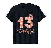 PRICES MAY VARY. 13 #BirthdayGirl Pink Crown Tee is Perfect for all teens girls who have a 13th birthday party thirteen 13 years of being awesome. Great to get this birthday gift vintage Tee for someone who is having a birthday month. Great 13th bday present gift idea for a 13th birthday party. Perfect 13th birthday gift for all the lovely girls daughter granddaughter niece sister born in January February March April May June July August September October November December 2010 Lightweight, Clas