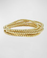 Zoe Lev Jewelry bead bracelets    Approx. 6.5" circumference    Set of five    14karat yellow goldfilled beads    May be worn as a set or separately    Slipon style    Wipe clean    Made in USA