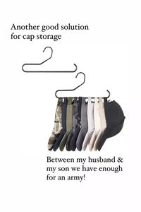 This is a good solution for storing baseball style caps in your closet. 👍🏻    #closetorganization #homeorhanization #cap #baseballcap #hat #hatstorage     #LTKhome