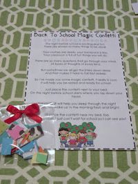 I place the poem and a bag of confetti on each desk at our Meet and Greet event the Friday before school starts.