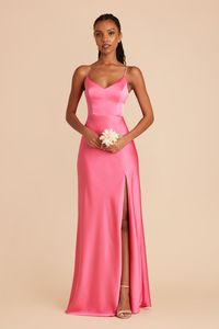 Jay Matte Satin Dress - Bon Bon Pink