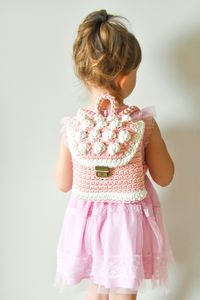 Crochet girls backpack, Pink backpack, Bubble backpack, Nursery backpack, Summer bag, Bobble, Toddler backpack, Gift for girl