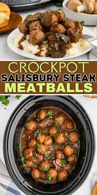 Slow Cooker Salisbury Steak Meatballs are so flavorful and super easy to make. Serve over egg noodles for a quick meal that is budget friendly and delicious. If you are looking for a toss and go meal, this is the one to try. Everything gets tossed into the crock pot for the best dinner for your family. #eatingonadime #slowcookersalisburysteakmeatballs #meatballs