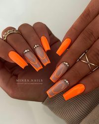 Neon Orange Nails