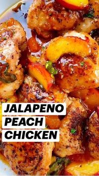 Prepare your taste buds for heaven with this Jalapeno Peach Chicken! Imagine succulent chicken thighs, perfectly seasoned and pan-fried. The chicken is then generously coated in a peach glaze infused with jalapeno peppers and the juiciest, freshest peaches. It is an explosion of flavors as each bite delivers a symphony of sweet, tangy, and spicy notes, creating an unforgettable meal!