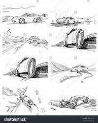 Find Car Driving Through Road Car Crash stock images in HD and millions of other royalty-free stock photos, 3D objects, illustrations and vectors in the Shutterstock collection.  Thousands of new, high-quality pictures added every day. . Car Angles Drawing, Car Chase Storyboard, Road Accident Drawing, Driving Car Pose Reference, Car Driving Illustration, Driving Car Reference Drawing, Driving Car Pose Reference Drawing, Driving Drawing References, Driving A Car Drawing . storyboard