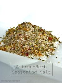 citrus-herb seasoning salt. I would substitute the zest for lemon thyme, lemon verbena, lemon grass, or lemon balm. Maybe even a mixture of them.