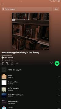 mysterious girl studying in the library playlist on spotify