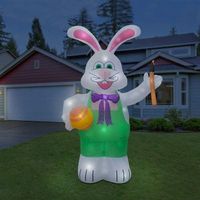 The Holiday Aisle Easter Giant Bunny with Paintbrush Featuring Lighted Interior Inflatable