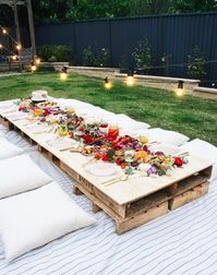 Garden Party Ideas, The Best Summer Party #seating #cushions #pallettable