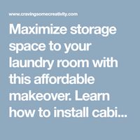 Maximize storage space to your laundry room with this affordable makeover. Learn how to install cabinets and shelves yourself with this thorough design process.